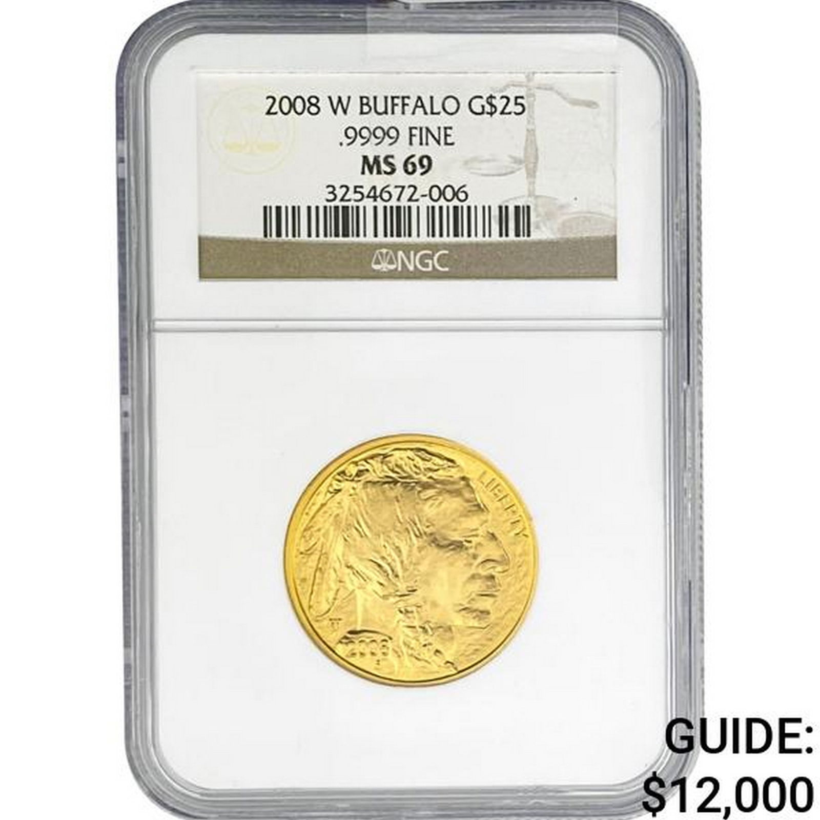 2008-W 1/2oz $25 Gold Buffalo NGC MS69 (1 of 2)
