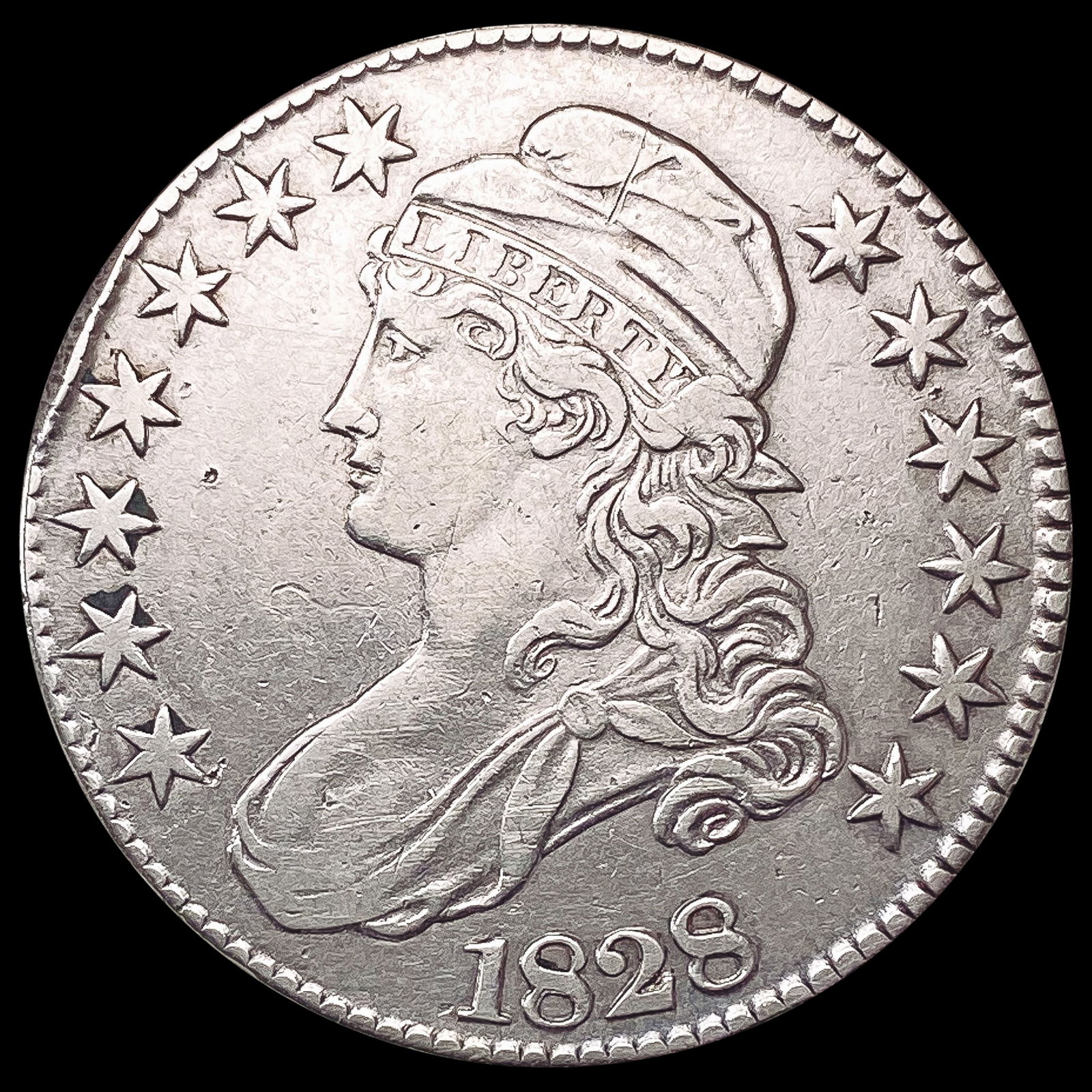 1828 Capped Bust Half Dollar NEARLY UNCIRCULATED (1 of 2)