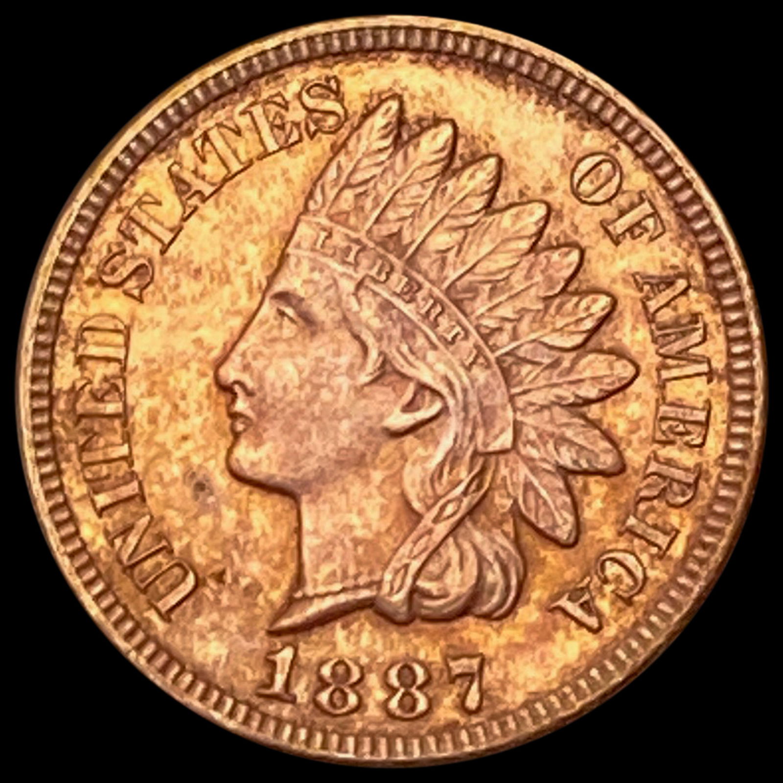 1887 RD Indian Head Cent UNCIRCULATED (1 of 2)