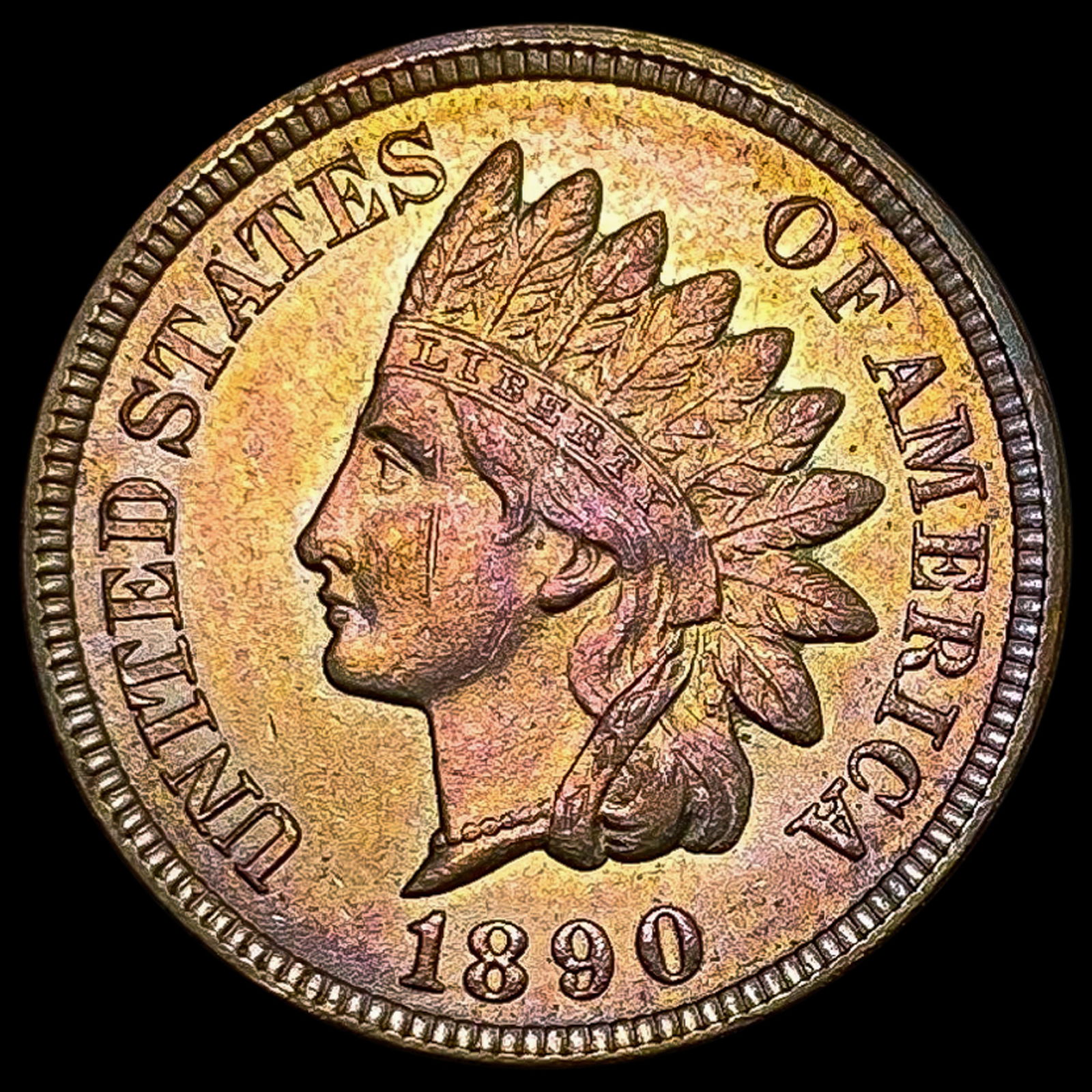 1890 RB Indian Head Cent GEM BU (1 of 2)