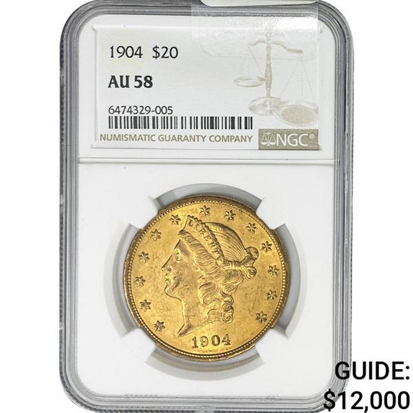 1904 $20 Gold Double Eagle NGC AU58 (1 of 2)