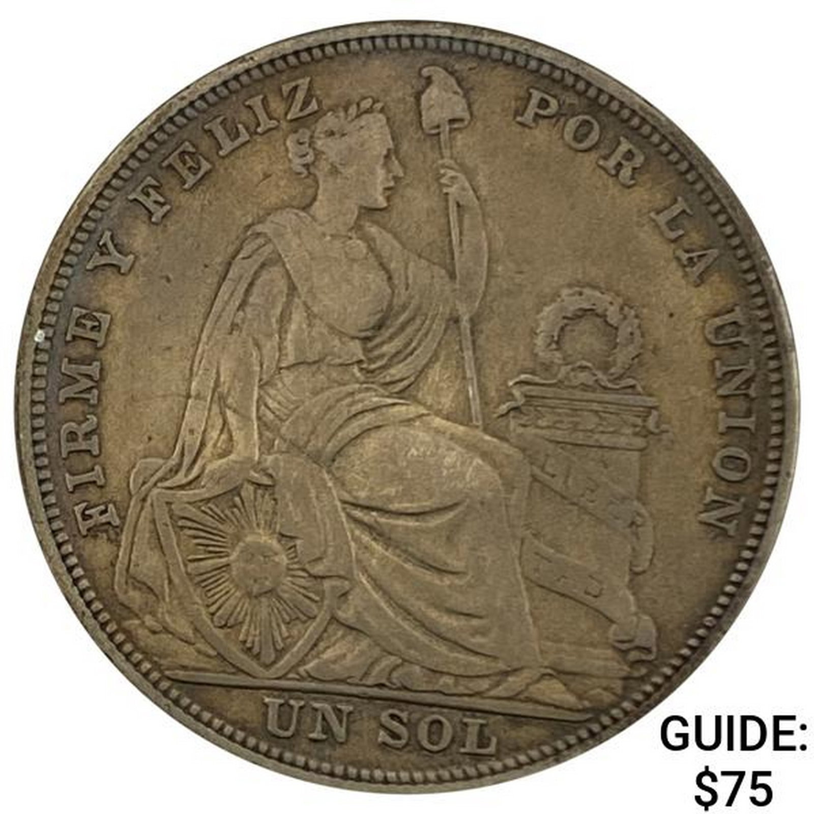 1524 Peru Silver Sol NEARLY UNCIRCULATED: 1524 Peru Silver Sol NEARLY UNCIRCULATED