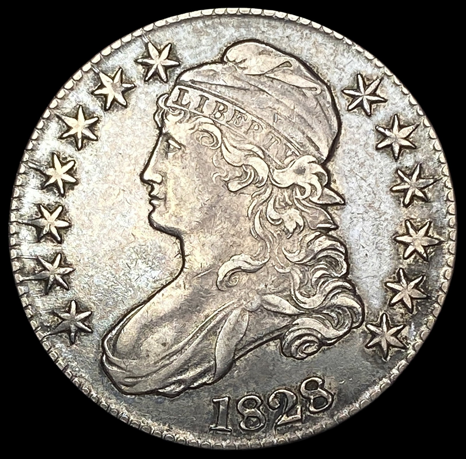 1828 Capped Bust Half Dollar CLOSELY UNCIRCULATED: 1828 Capped Bust Half Dollar CLOSELY UNCIRCULATED