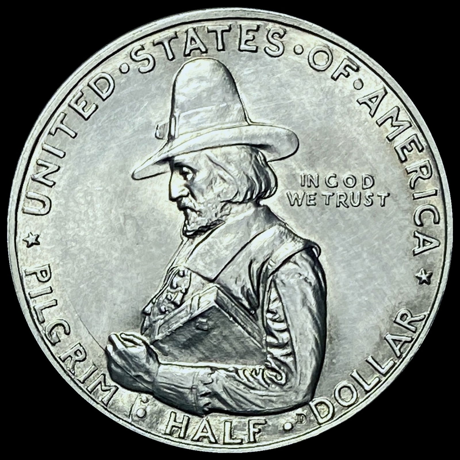 GEM BU 1920 Silver Pilgrim Tercentenary Half Dollar (1 of 2)