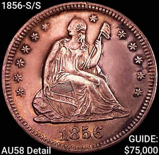 1856-S/S Seated Liberty Quarter CHOICE AU: 1856-S/S Seated Liberty Quarter CHOICE AU