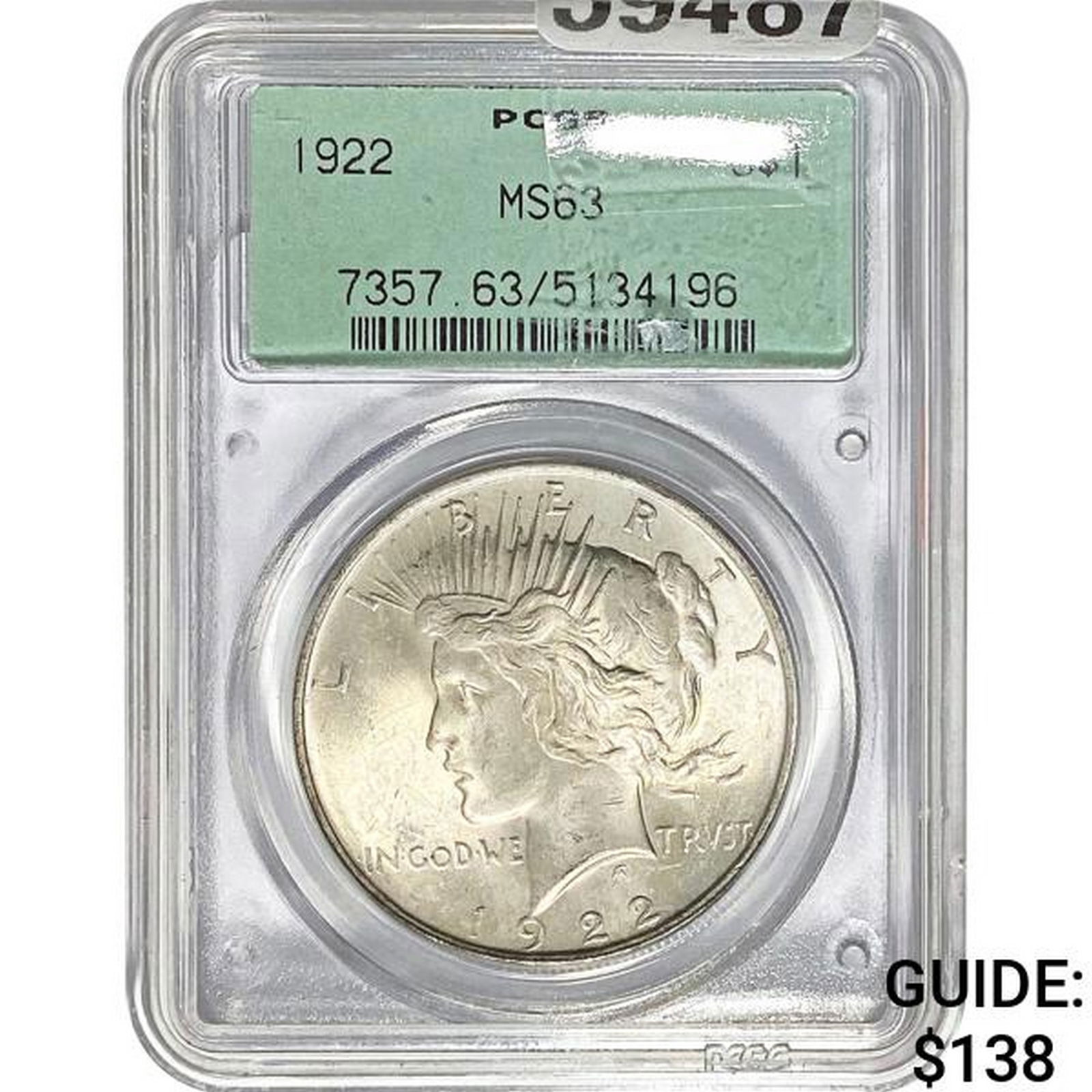 1922 Peace Dollar PCGS MS63 (1 of 2)