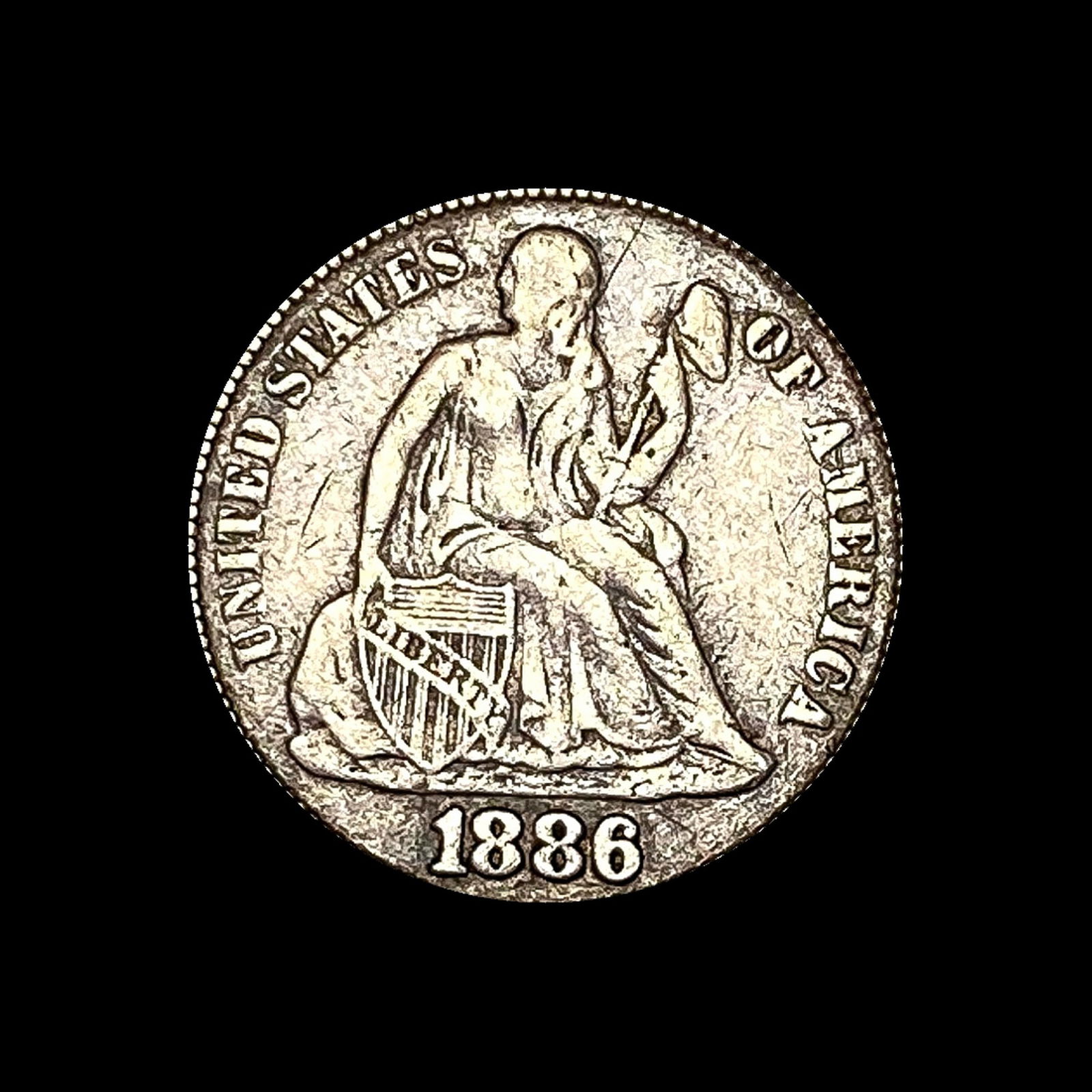 LIGHTLY CIRCULATED 1886 Seated Liberty Dime (1 of 2)