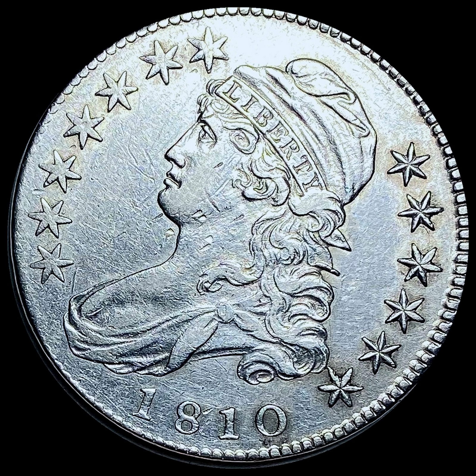 CHOICE AU 1810 Silver Capped Bust Half Dollar (1 of 2)