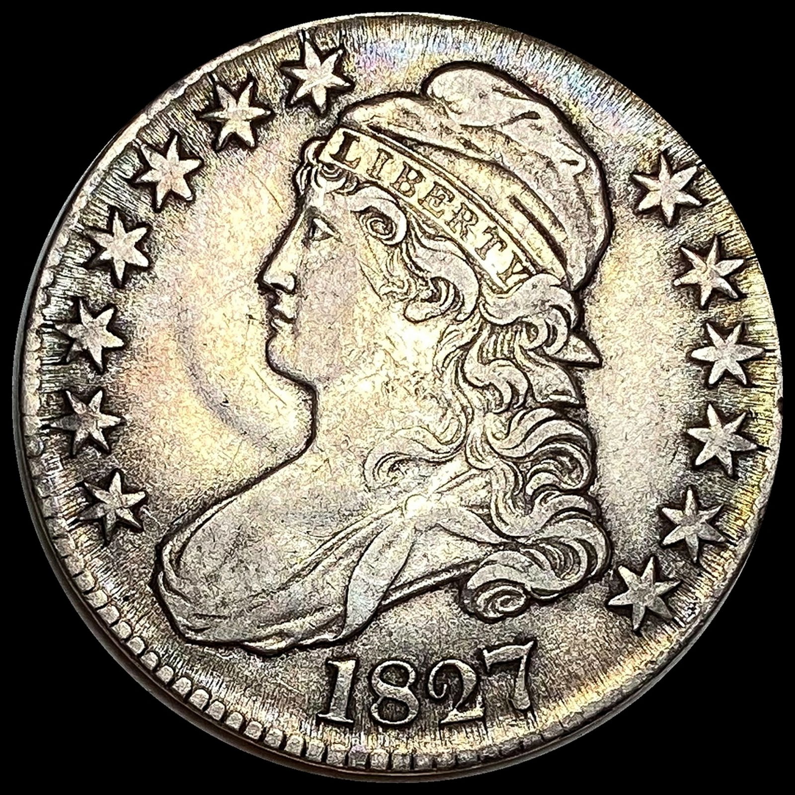 NEARLY UNCIRCULATED 1827 Capped Bust Half Dollar (1 of 2)