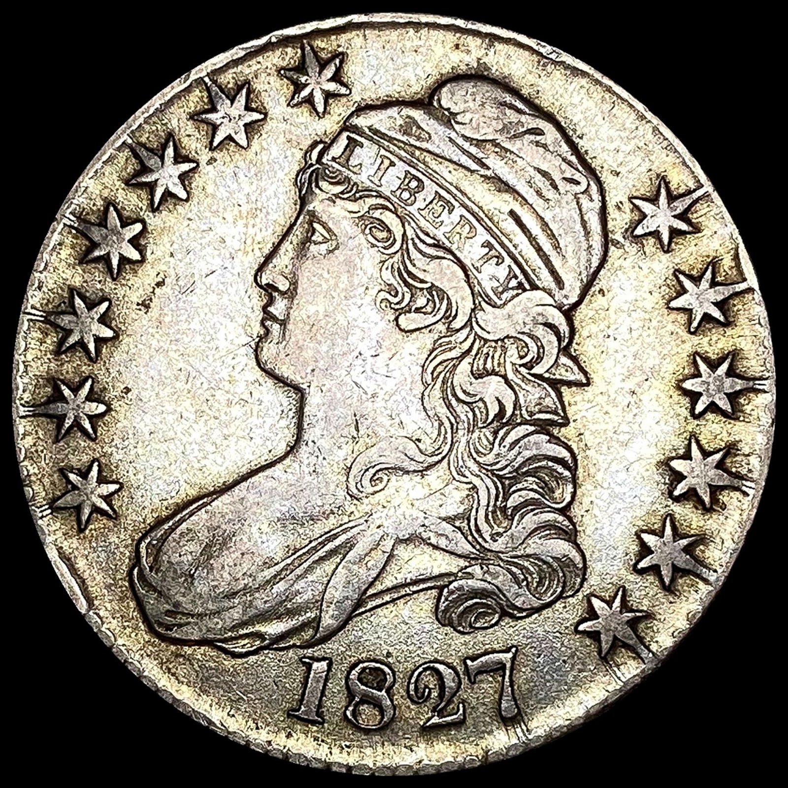 NEARLY UNCIRCULATED 1827 Capped Bust Half Dollar (1 of 2)