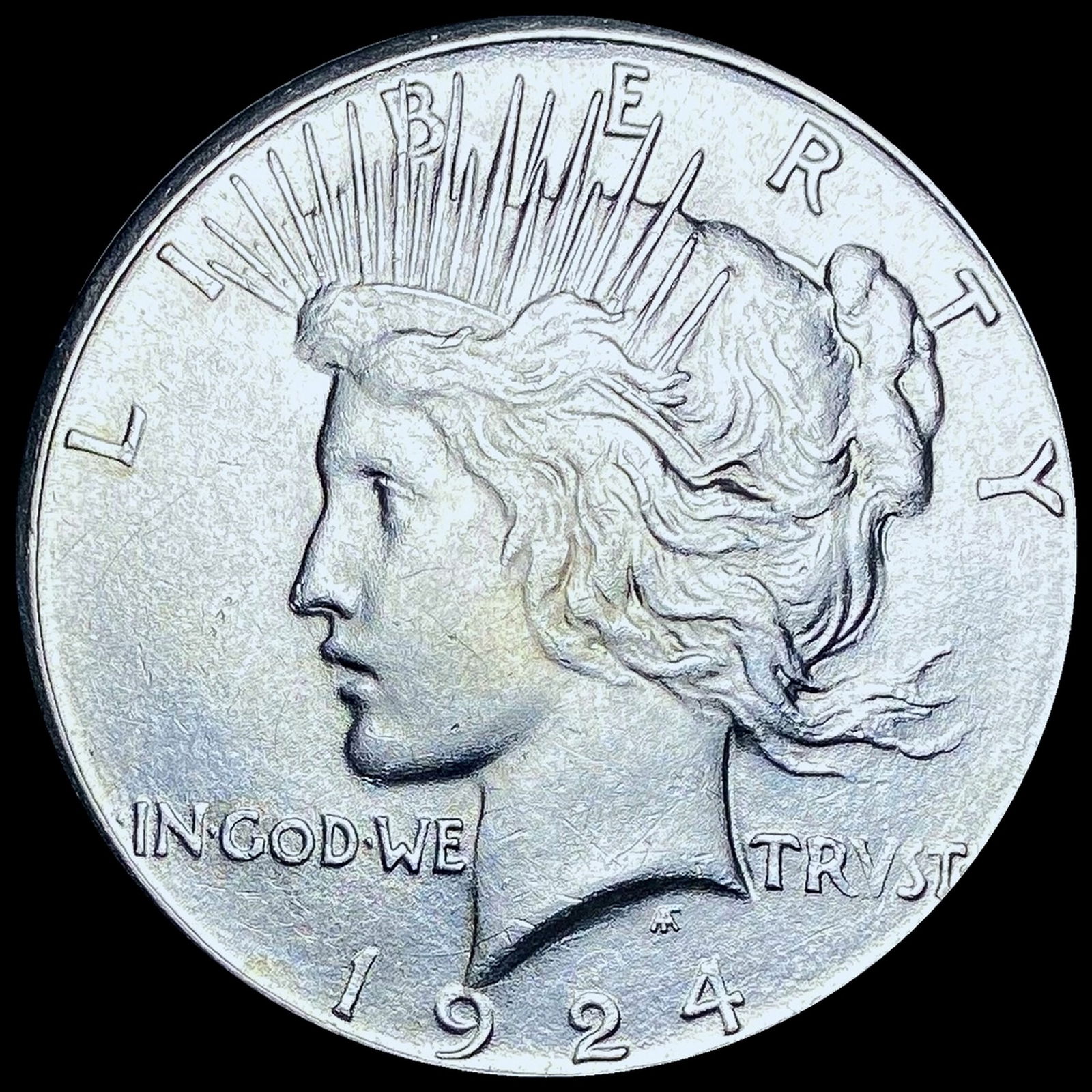 CHOICE BU 1924-S Silver Peace Dollar (1 of 2)