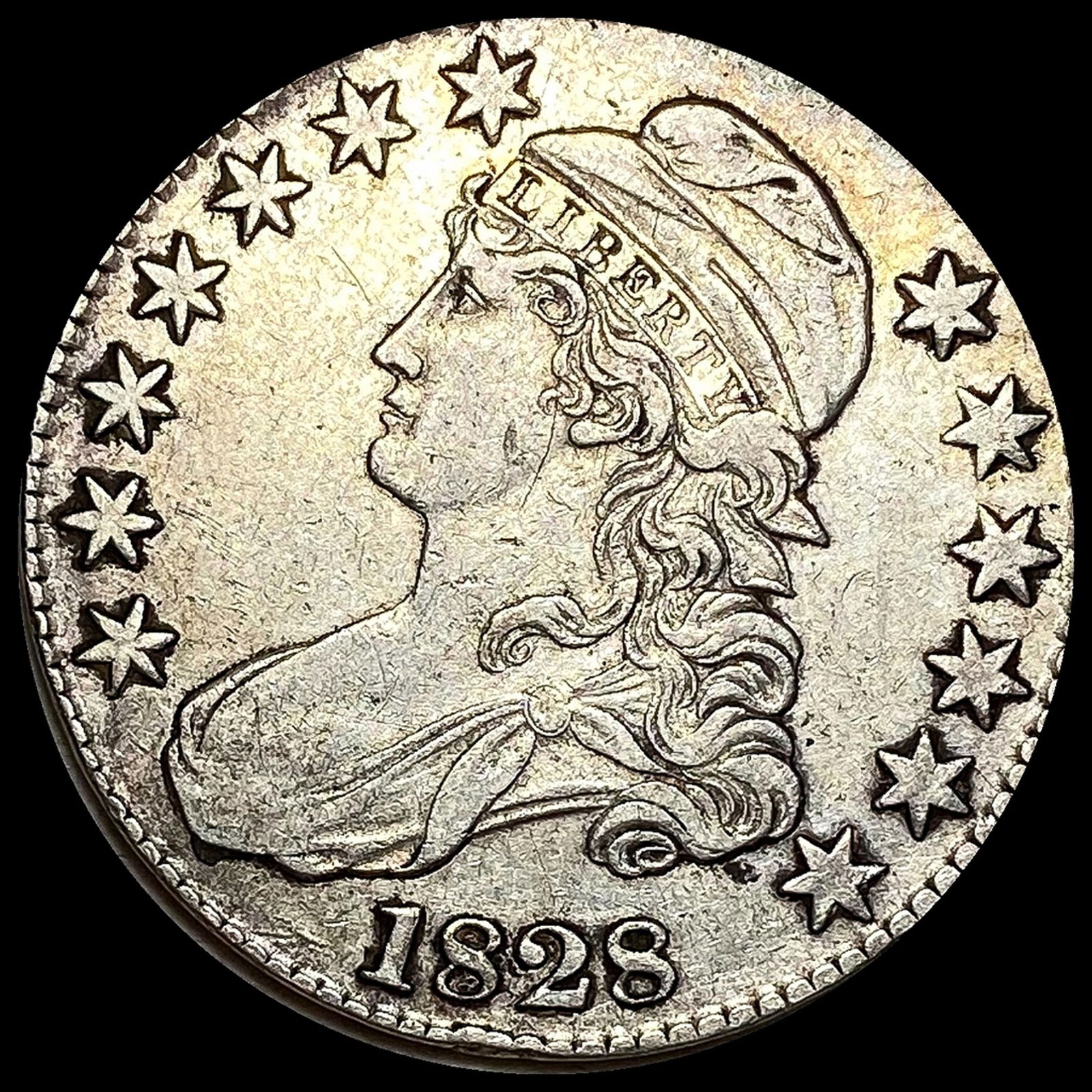 NEARLY UNCIRCULATED 1828 Capped Bust Half Dollar (1 of 2)