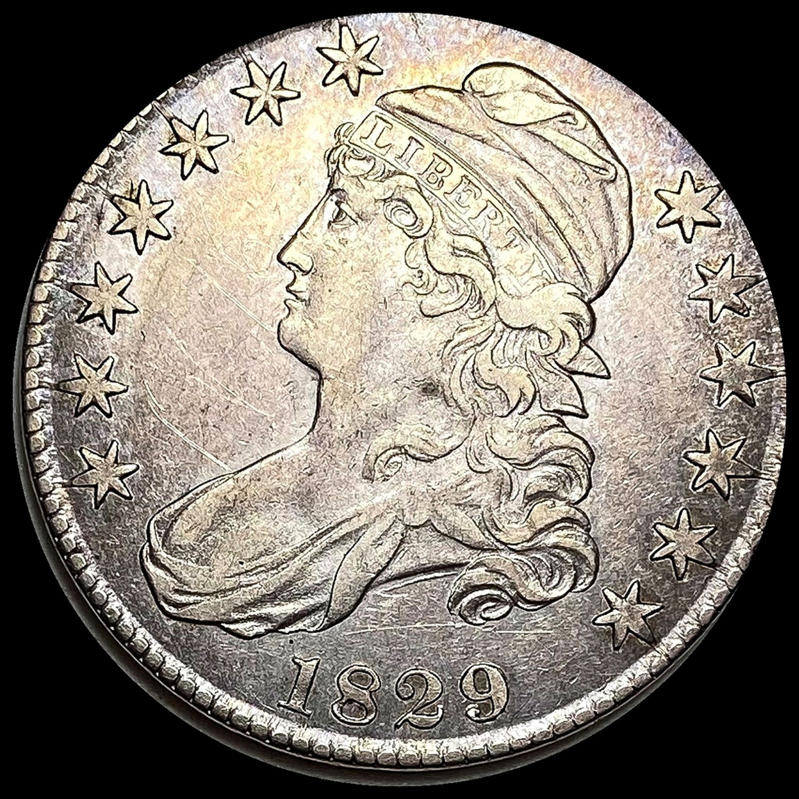 CLOSELY UNCIRCULATED 1829 Capped Bust Half Dollar (1 of 2)
