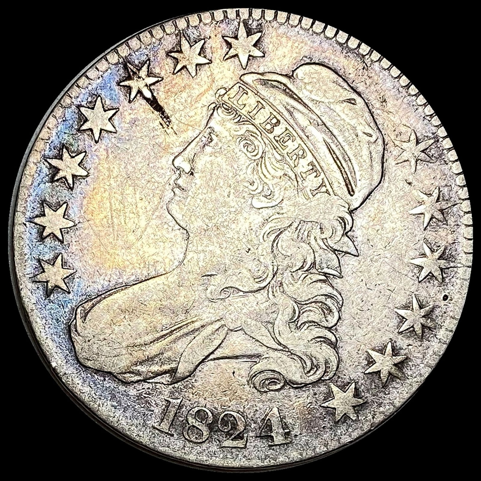 LIGHTLY CIRCULATED 1824 Capped Bust Half Dollar (1 of 2)