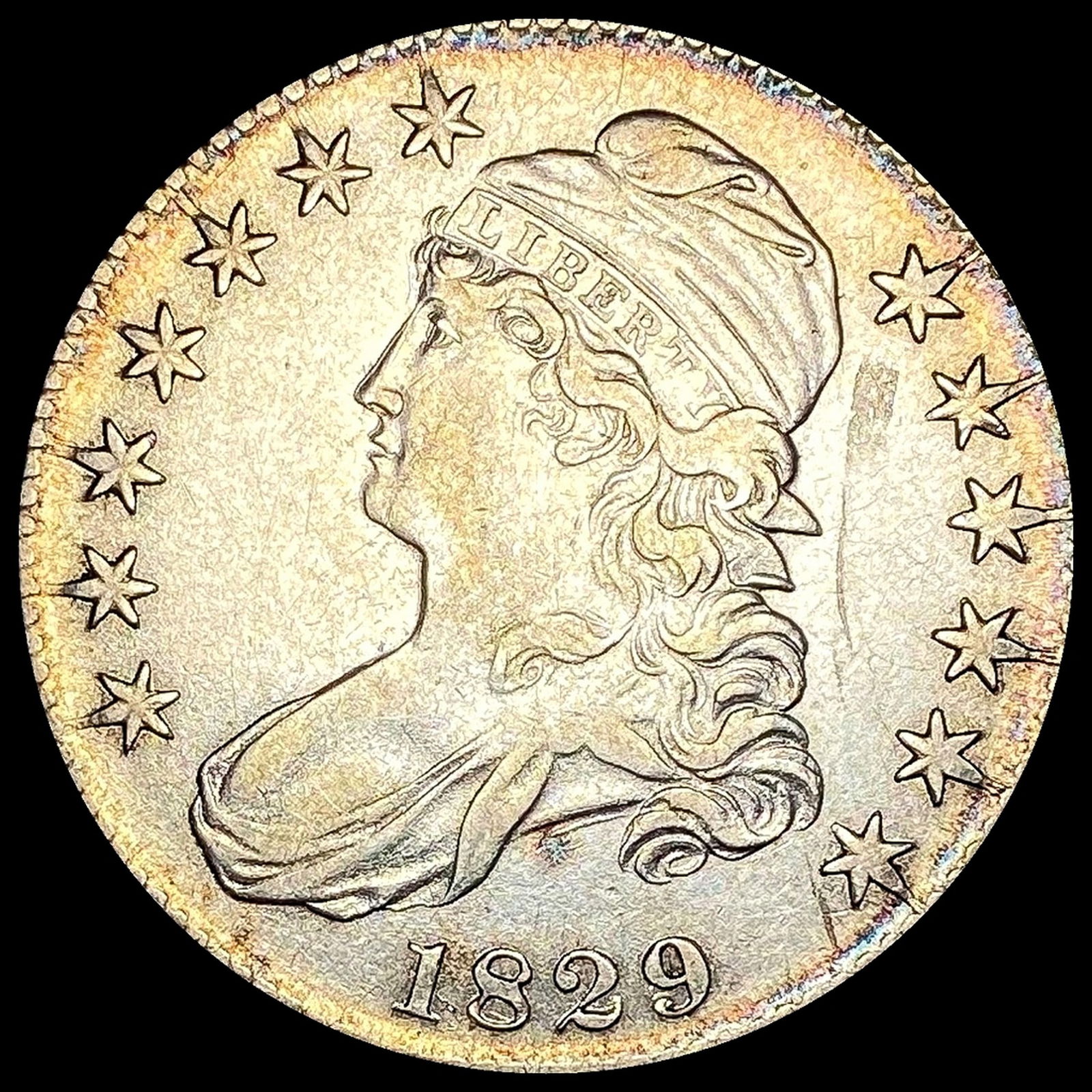 CLOSELY UNCIRCULATED 1829 Capped Bust Half Dollar (1 of 2)