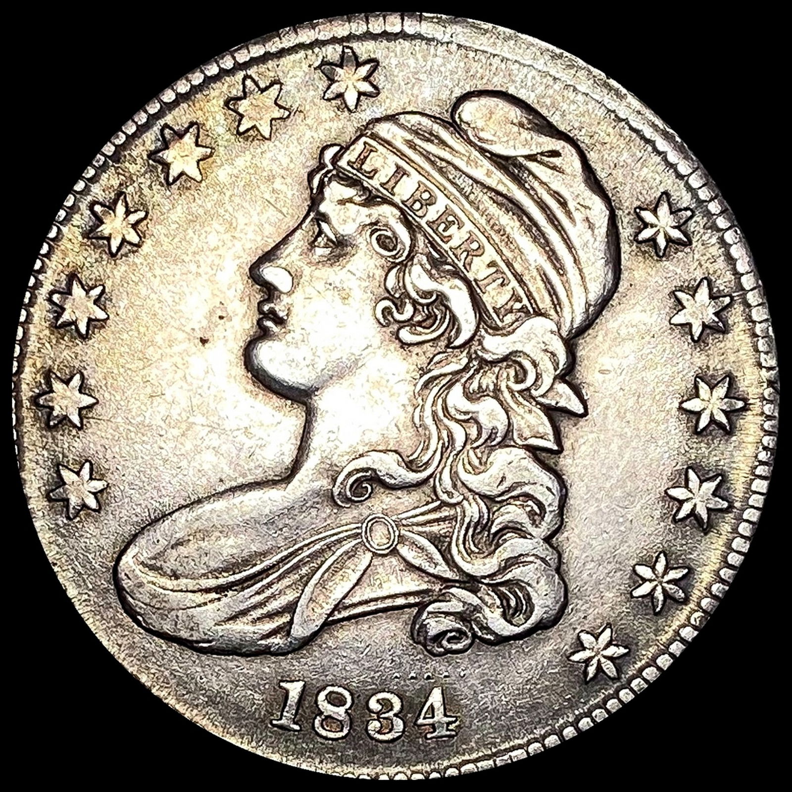 CLOSELY UNCIRCULATED 1834 Capped Bust Half Dollar (1 of 2)