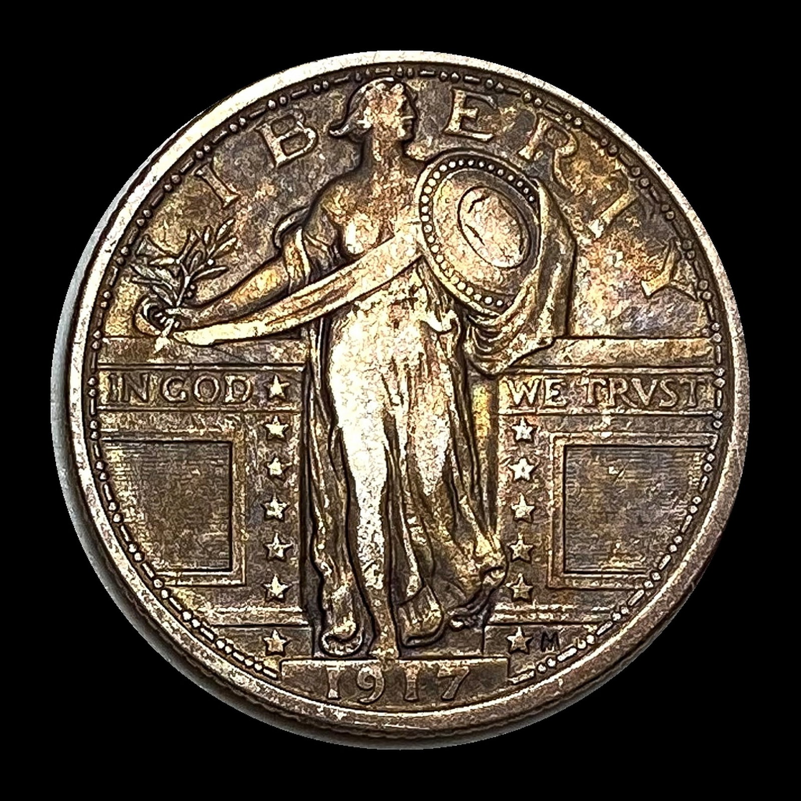 LIGHTLY CIRCULATED 1917-M Standing Liberty Silver Quarter: LIGHTLY CIRCULATED 1917-M Standing Liberty Silver Quarter
