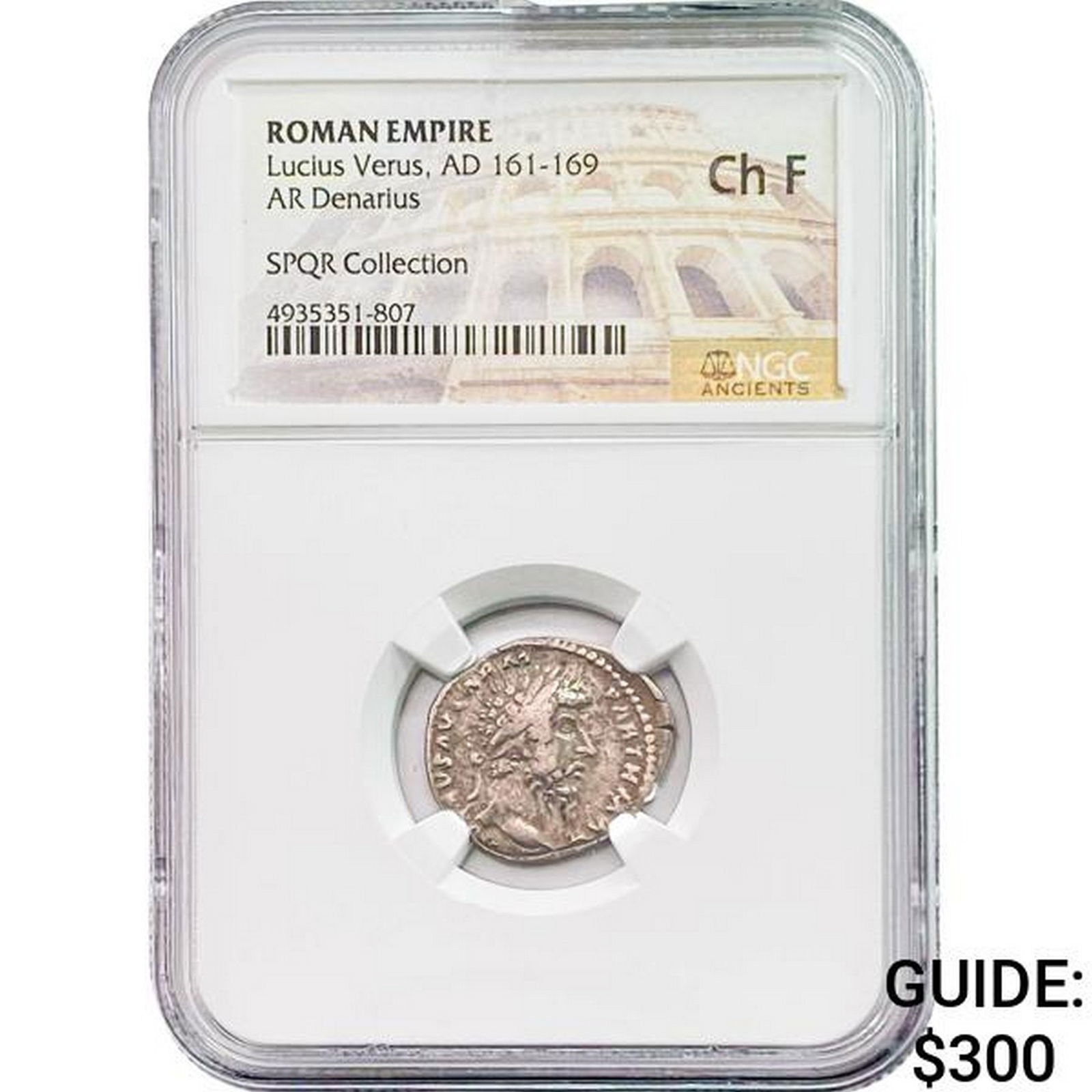 Roman Lucius Verus AD 161-169 Silver Denarius NGC (1 of 2)
