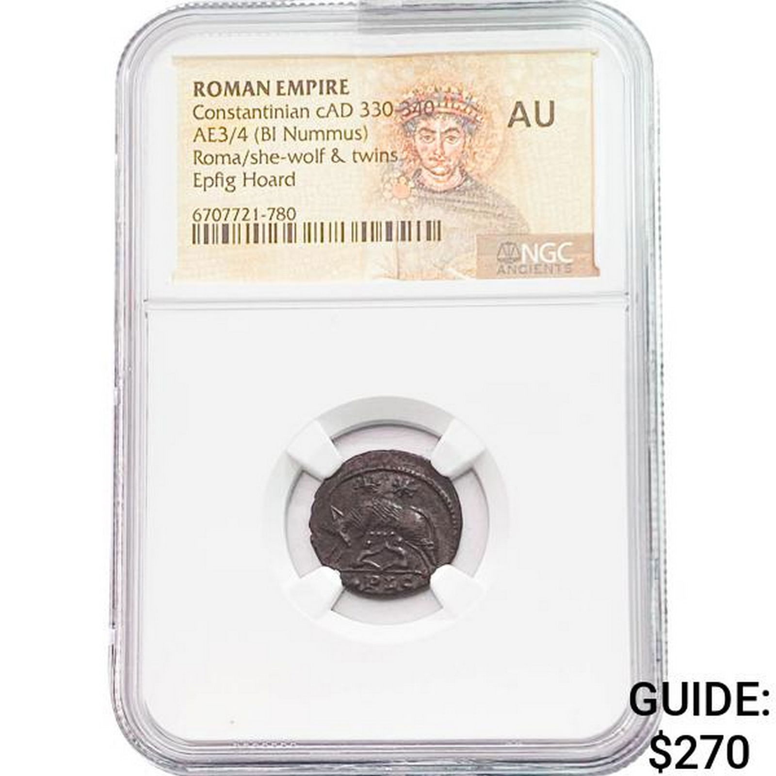 Roman Constantinian c.AD 330-340 AE3/4 BI Nummus NGC (1 of 2)