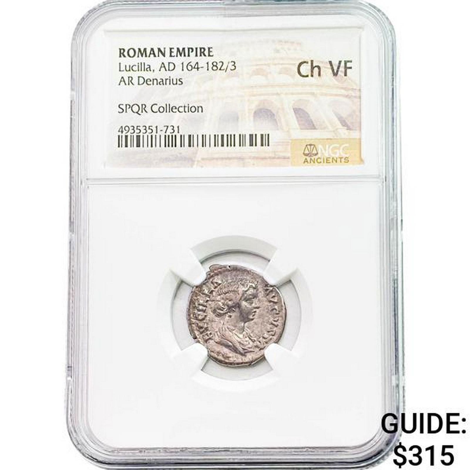 Roman Lucilla AD 164-182/3 Silver Denarius NGC (1 of 2)