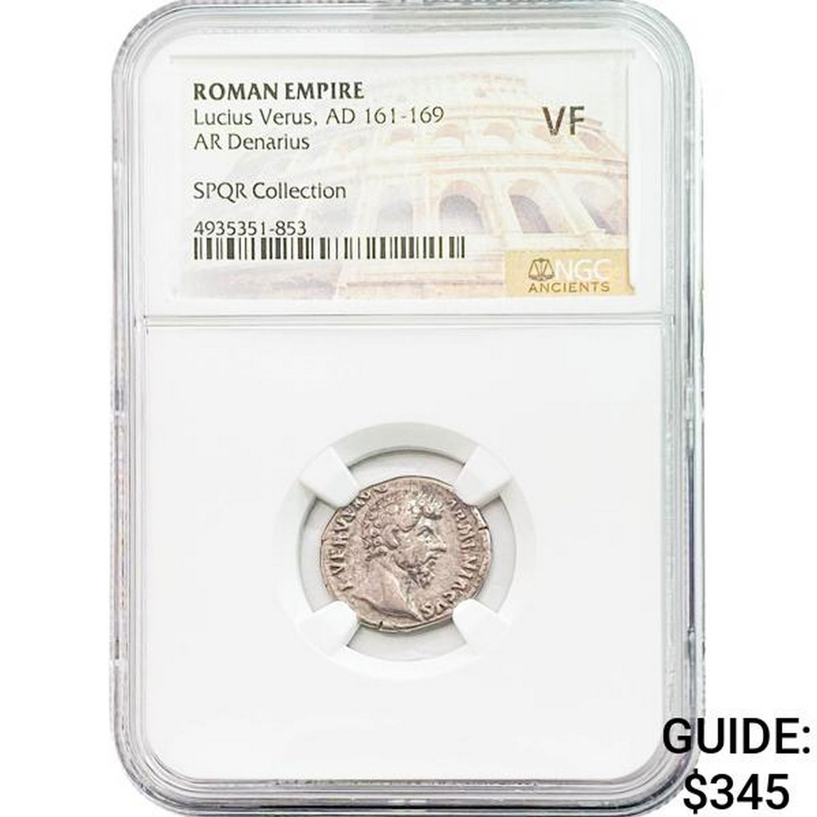 Roman Lucius Verus AD 161-169 Silver Denarius NGC (1 of 2)