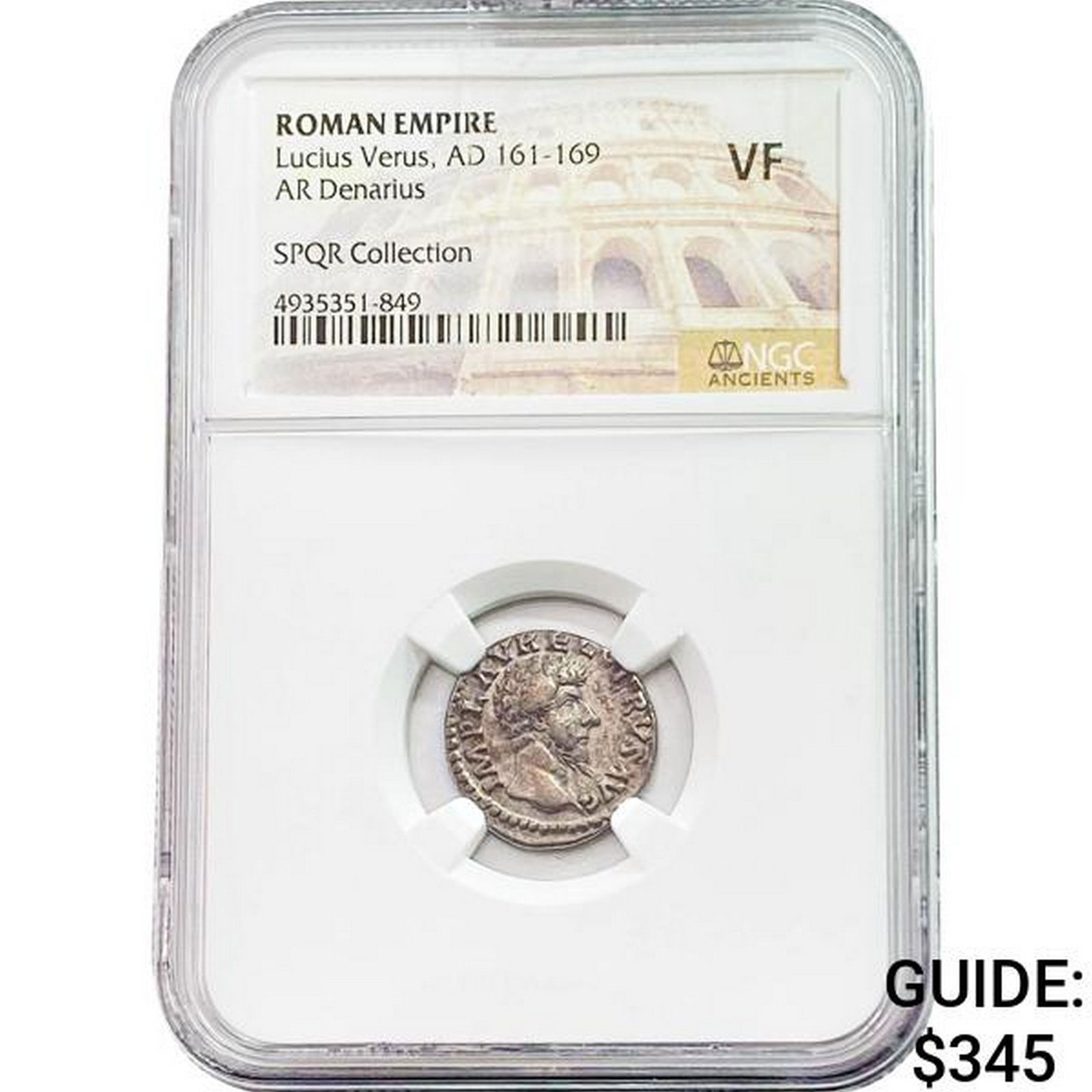 Roman Lucius Verus AD 161-169 Silver Denarius NGC (1 of 2)