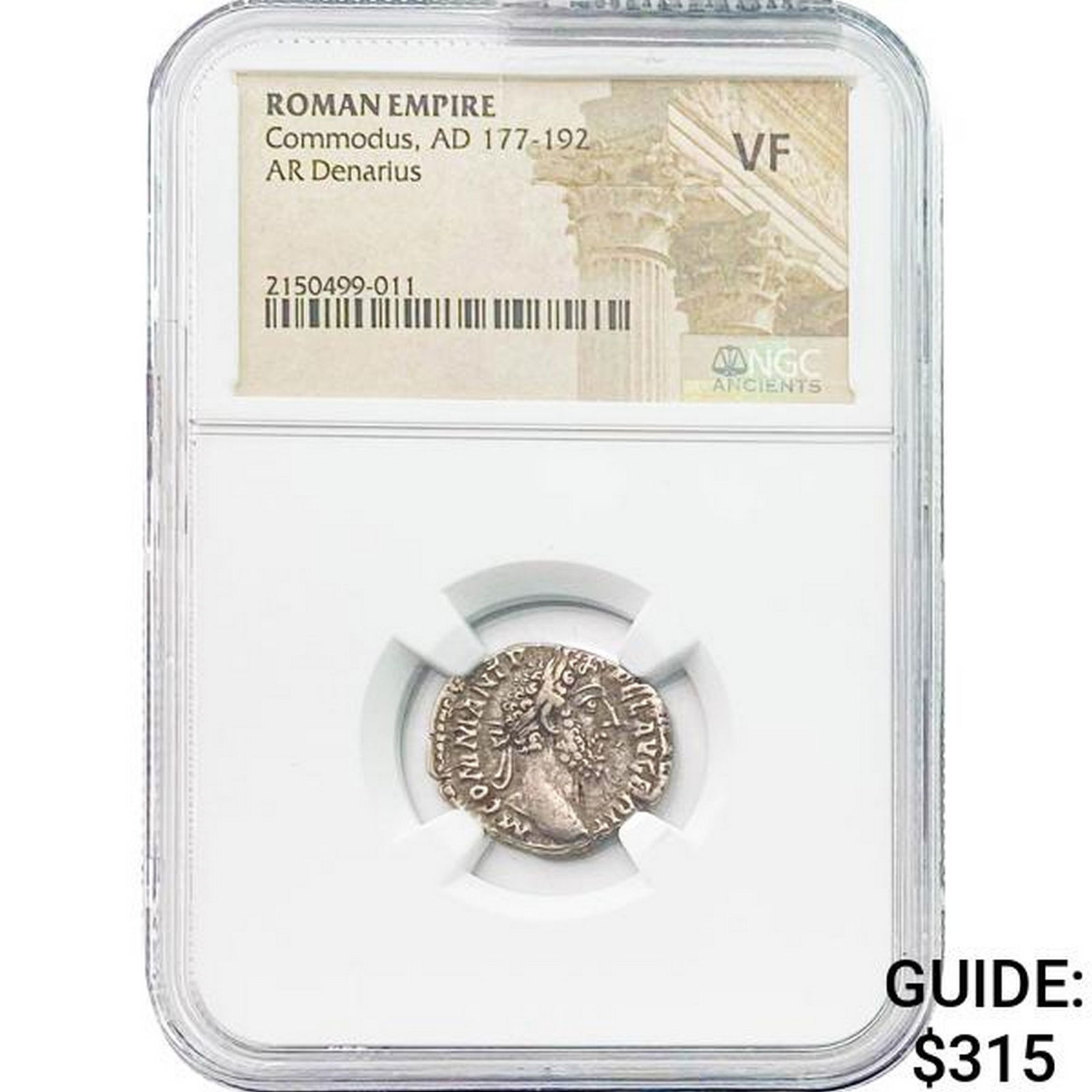 Roman Commodus, AD 177-192 Silver Denarius NGC (1 of 2)