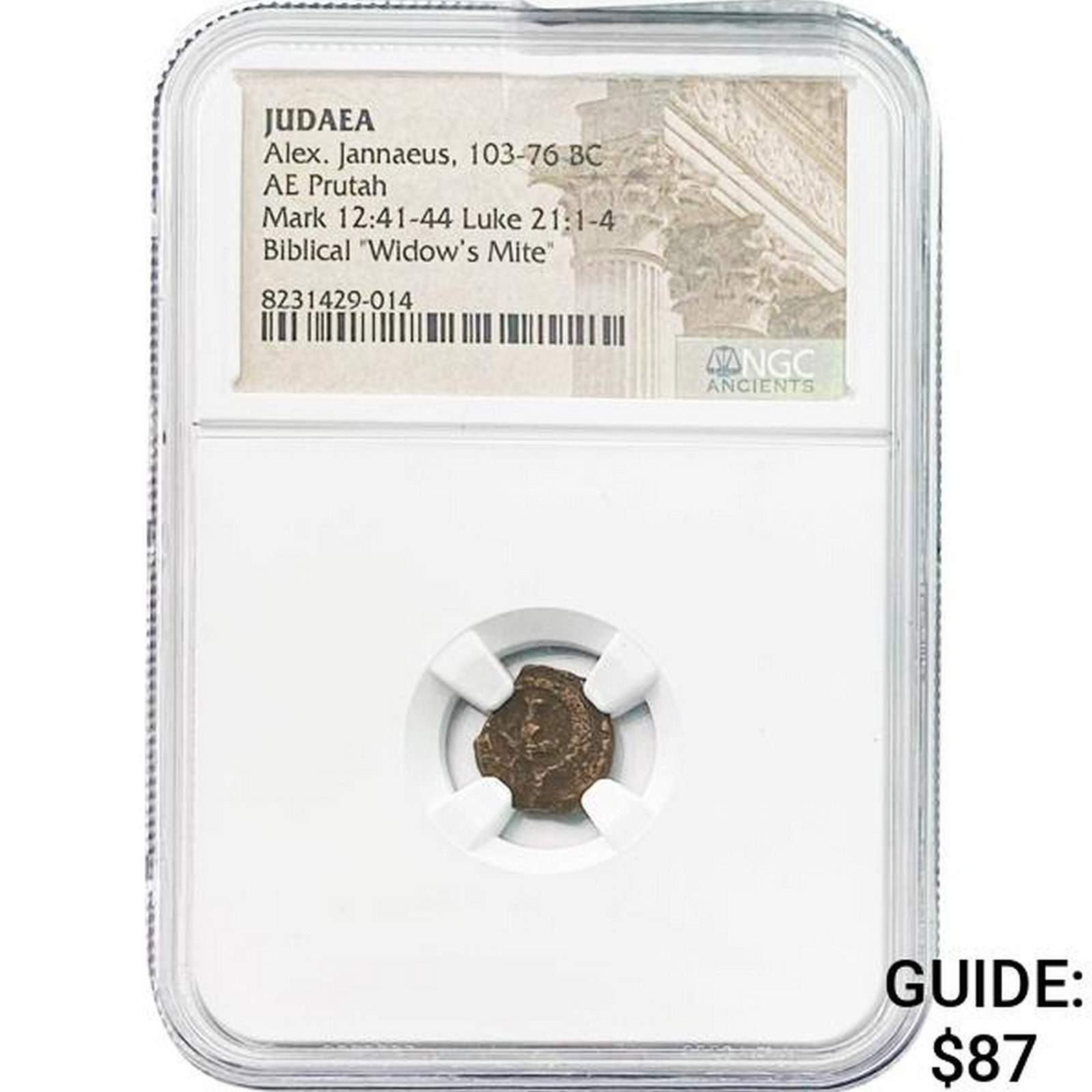Judaea Alex. Jannaeus, 103-76 BC Widow's Mite NGC: Judaea Alex. Jannaeus, 103-76 BC Widow's Mite NGC