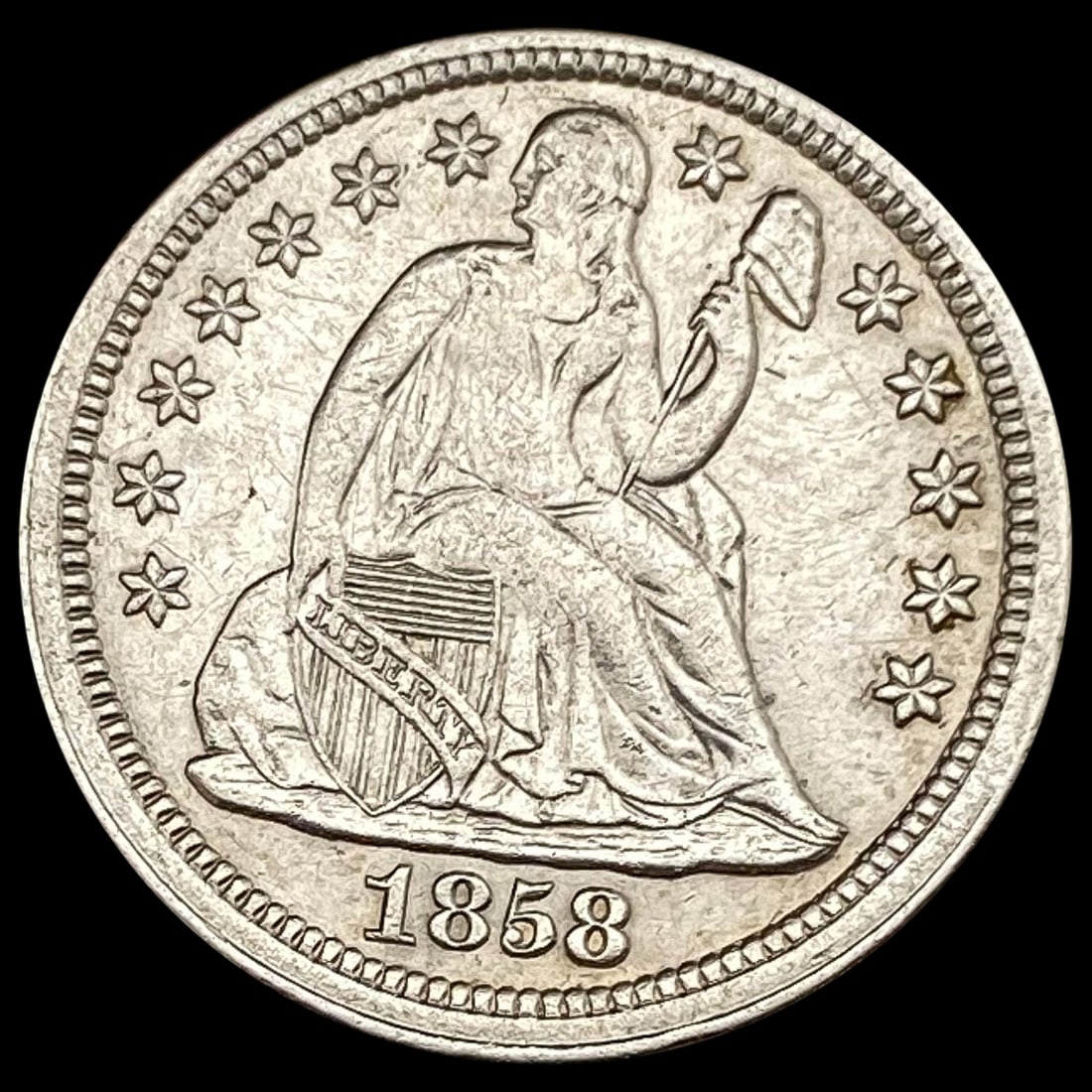 1858 Seated Liberty Dime UNCIRCULATED UNCIRCULATED (1 of 2)