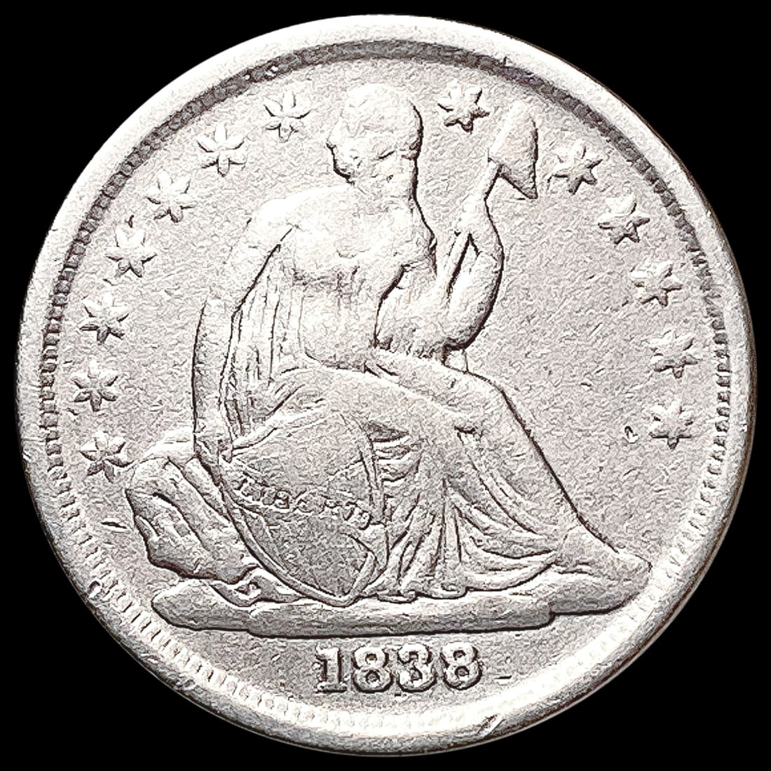 1838 Seated Liberty Dime CLOSELY UNCIRCULATED (1 of 2)