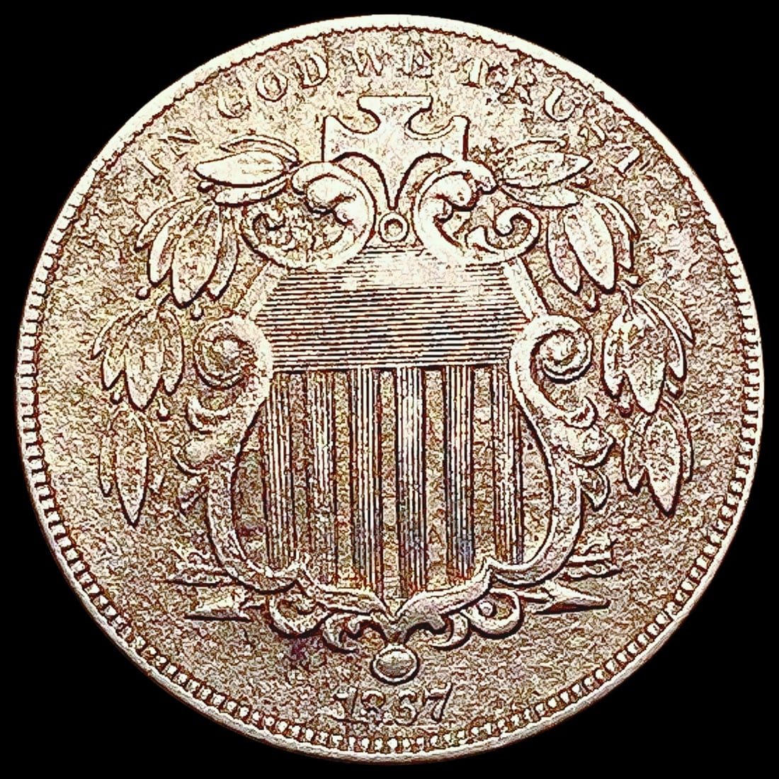 1867 Shield Nickel CLOSELY UNCIRCULATED (1 of 2)