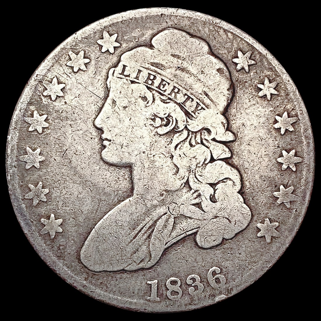 1836 Capped Bust Half Dollar NICELY CIRCULATED (1 of 2)