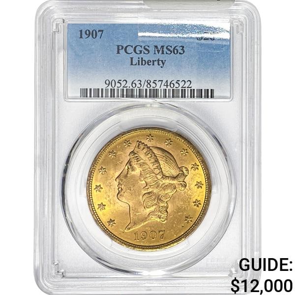 1907 $20 Gold Double Eagle PCGS MS63 (1 of 2)