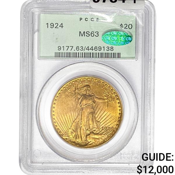 1924 CAC $20 Gold Double Eagle PCGS MS63 (1 of 2)