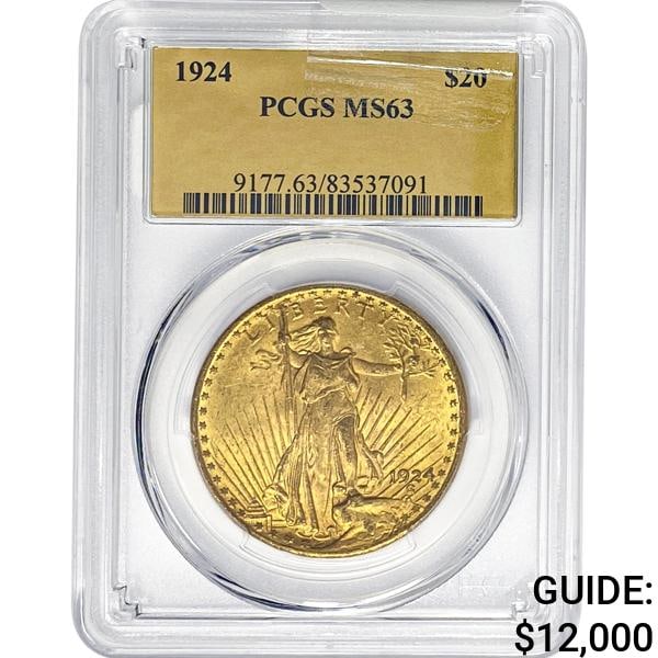 1924 $20 Gold Double Eagle PCGS MS63 (1 of 2)