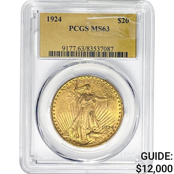 1924 $20 Gold Double Eagle PCGS MS63 (1 of 2)