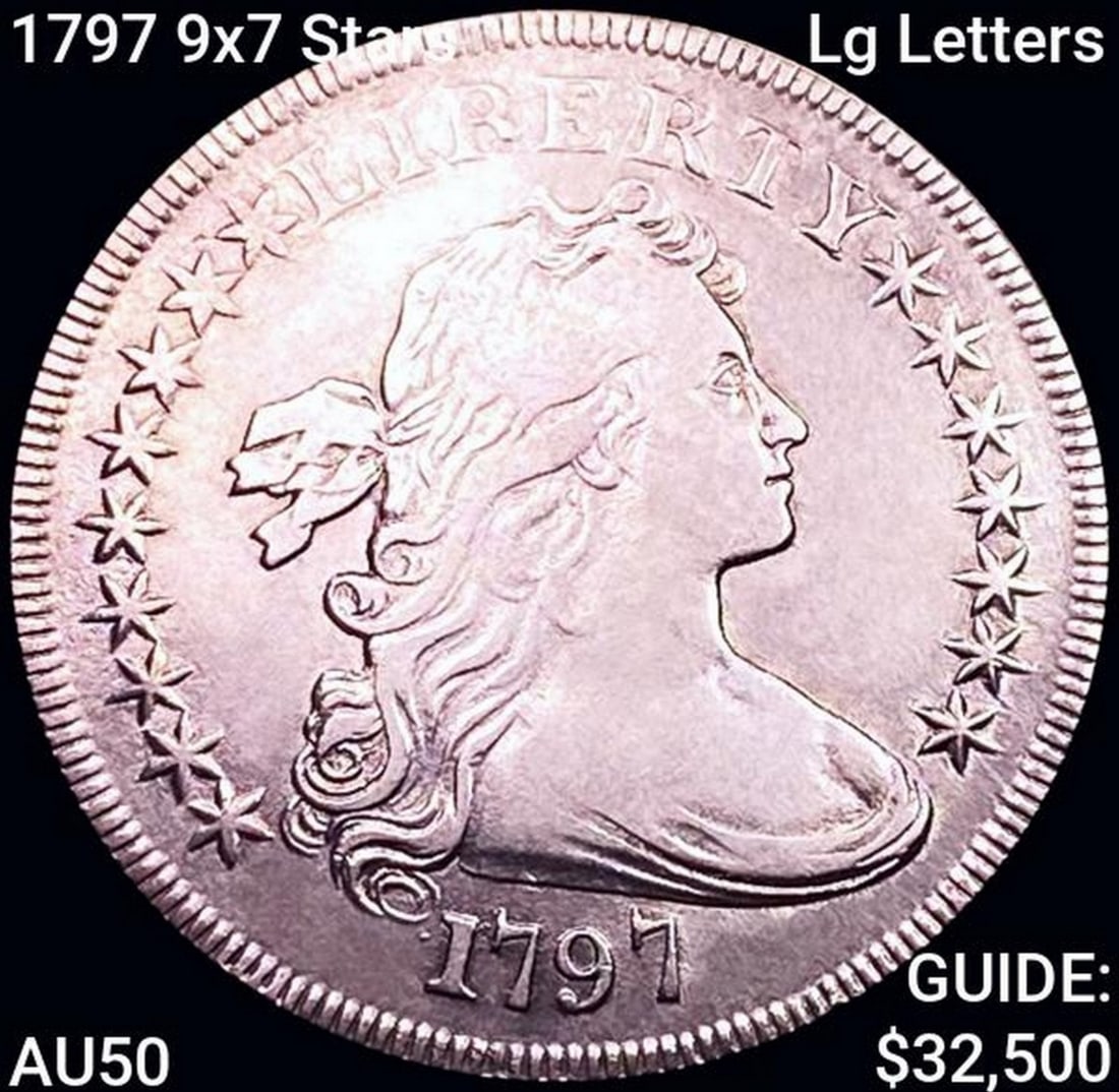 1797 9x7 Stars Lg Letters Draped Bust Dollar CLOSELY UNCIRCULATED (1 of 2)