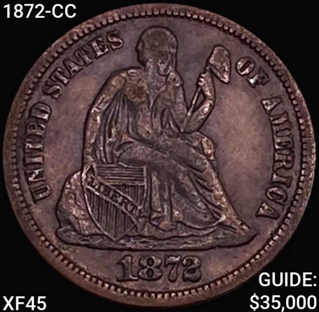 1872-CC Seated Liberty Dime NEARLY UNCIRCULATED (1 of 2)