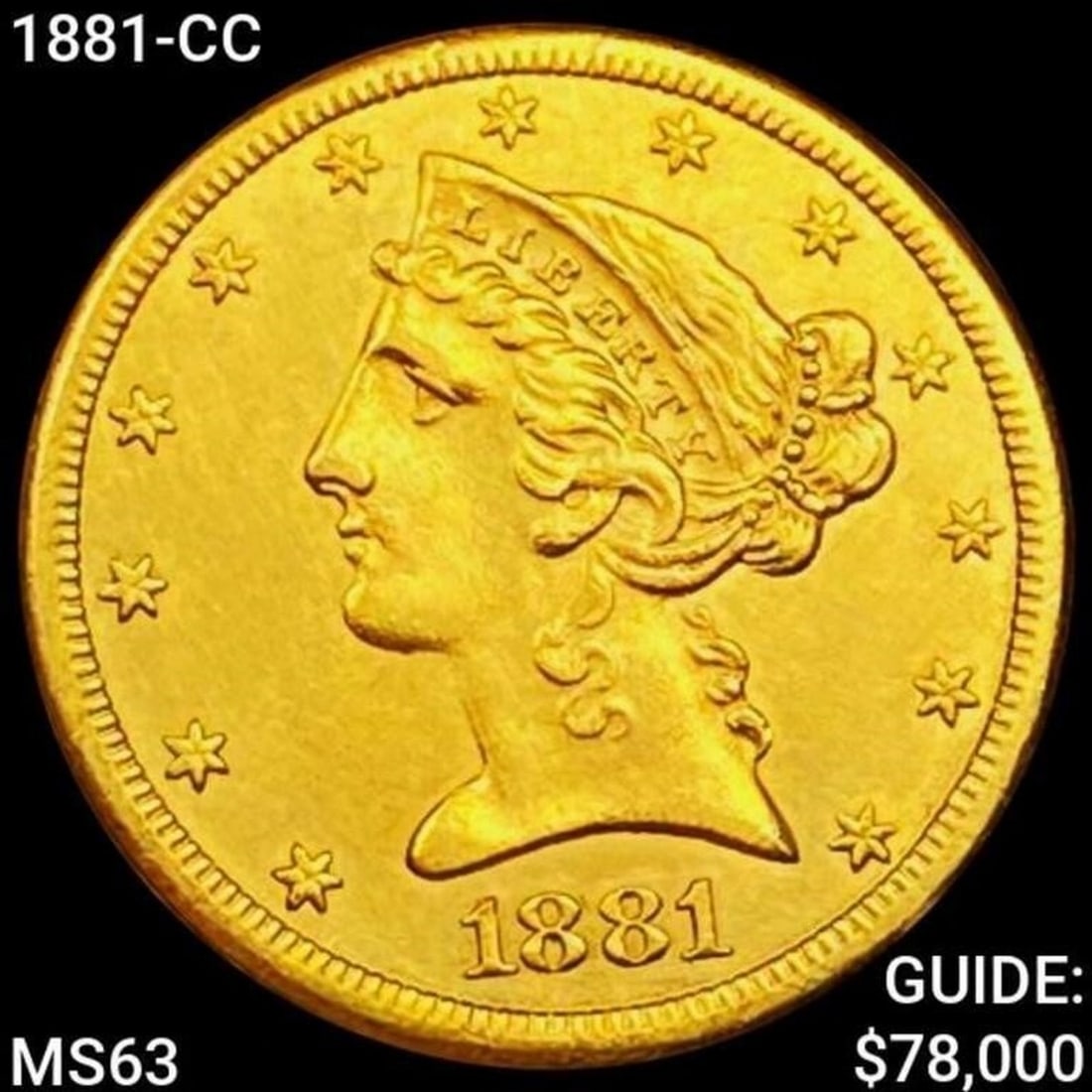 1881-CC $5 Gold Half Eagle CHOICE BU (1 of 2)