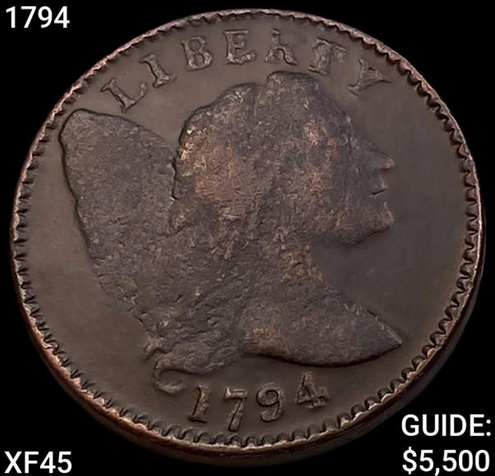 1794 Liberty Cap Large Cent NEARLY UNCIRCULATED (1 of 2)