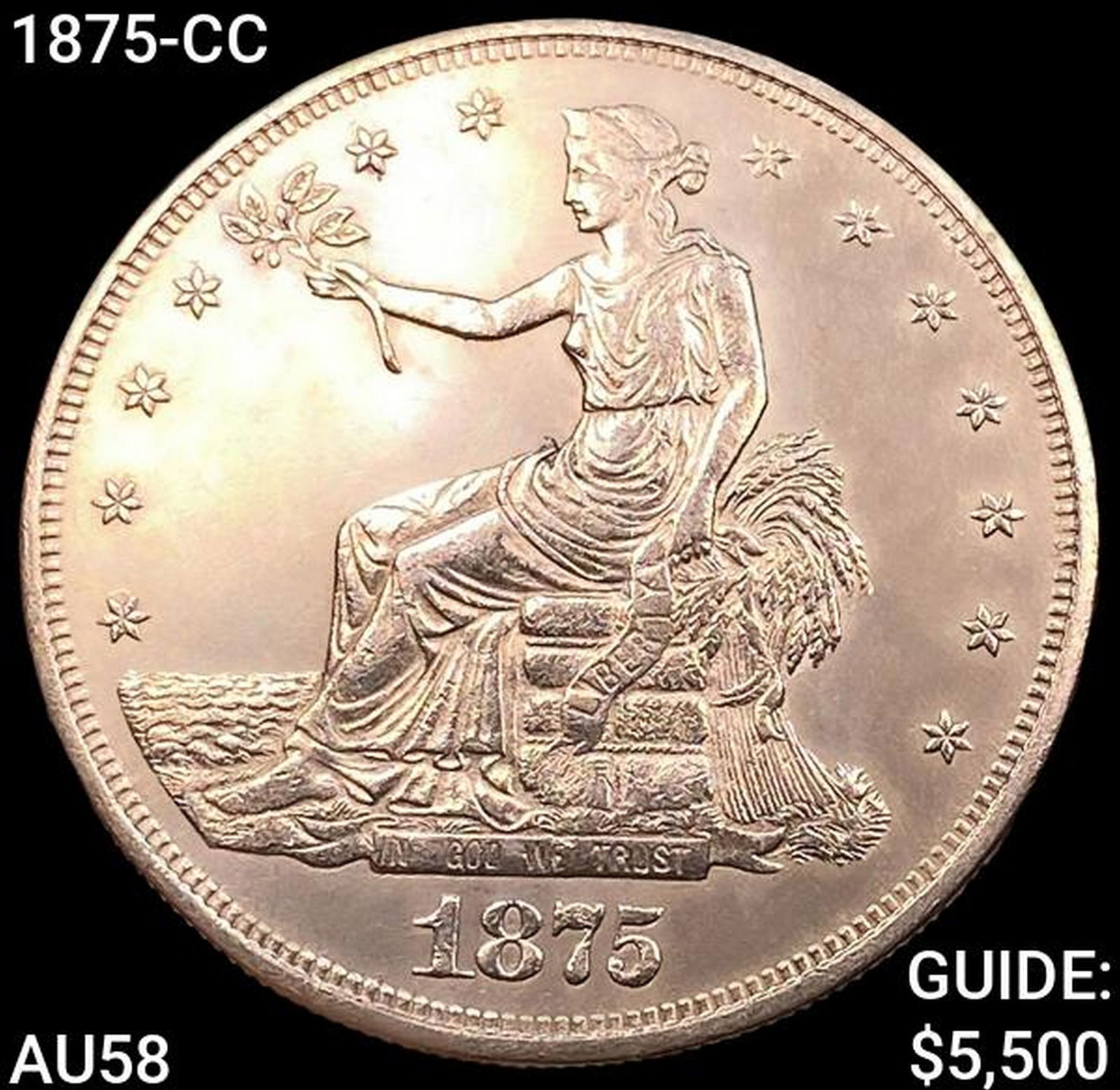 1875-CC Silver Trade Dollar CHOICE AU (1 of 2)