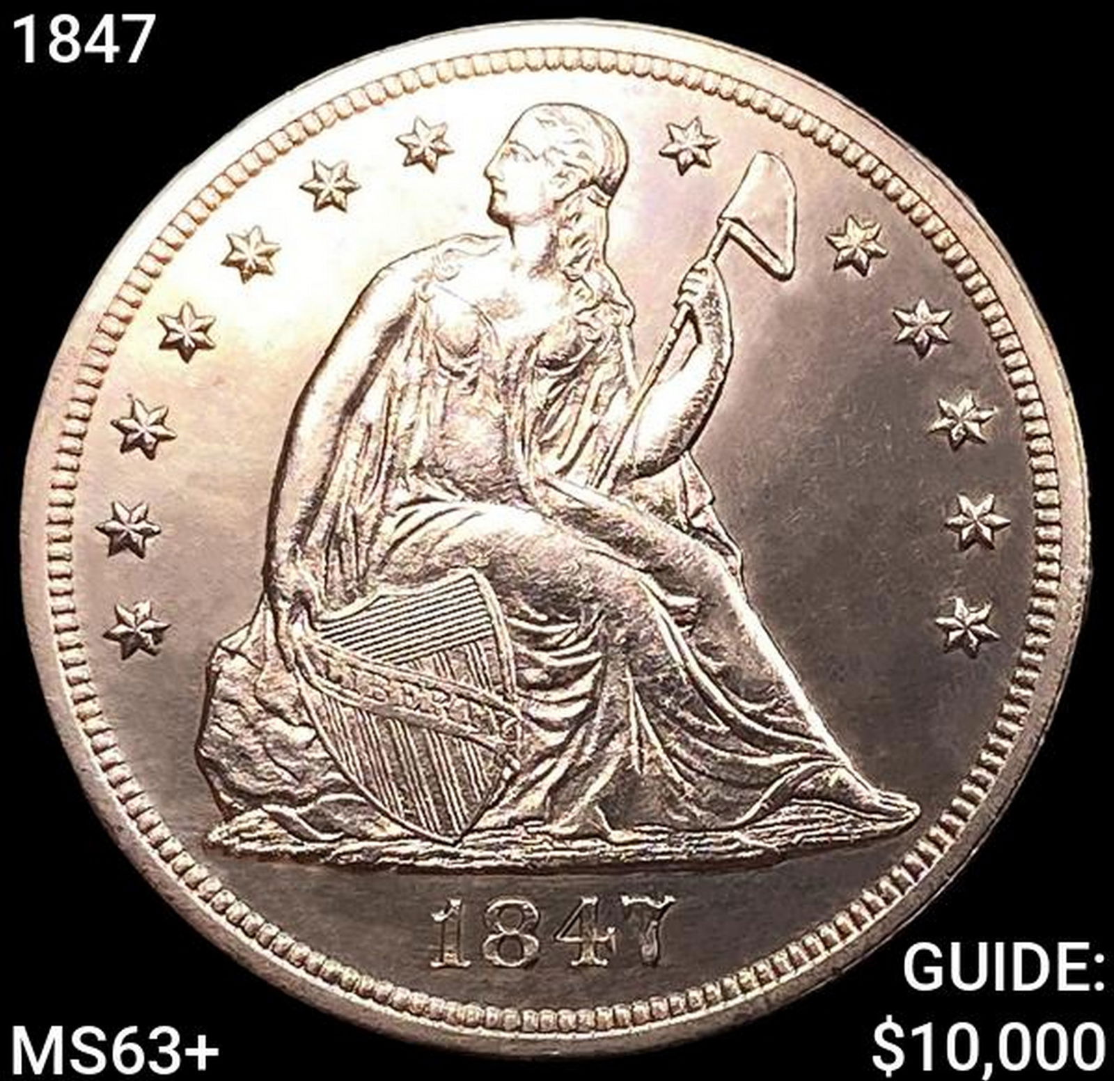 1847 Seated Liberty Dollar CHOICE BU+ (1 of 2)