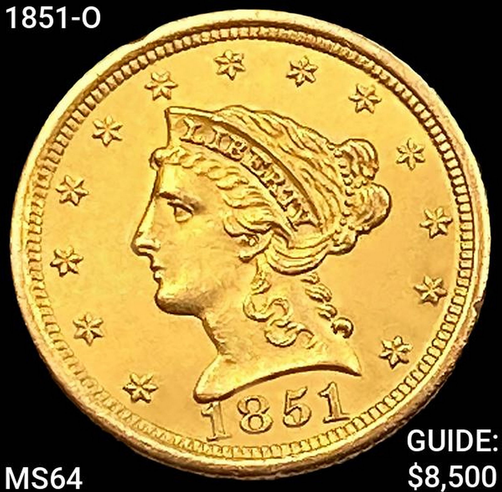 1851-O $2.50 Gold Quarter Eagle CHOICE BU (1 of 2)