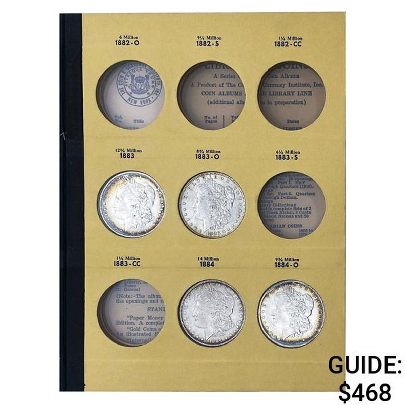 1883-1885 Liberty Head Dilver Dollars Album [5] Coins (1 of 5)