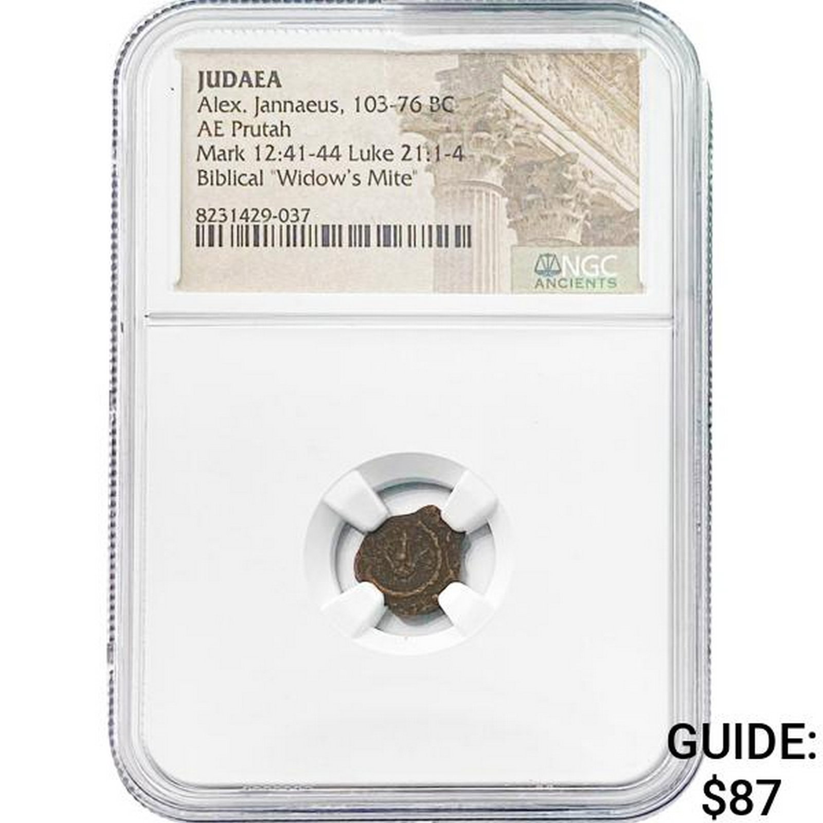 Judaea Alex. Jannaeus, 103-76 BC Widow's Mite NGC: Judaea Alex. Jannaeus, 103-76 BC Widow's Mite NGC