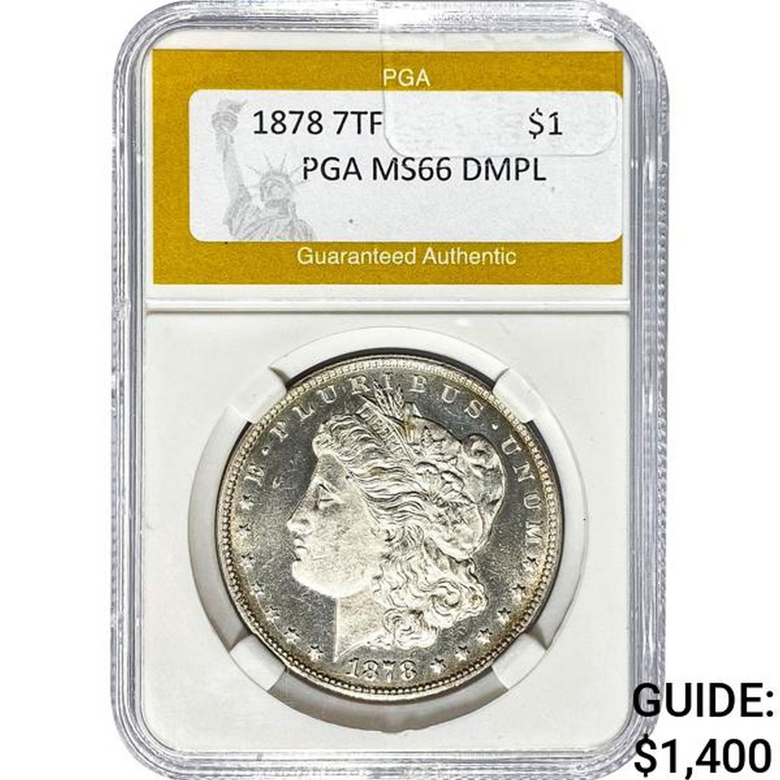 1878 7TF Morgan Dollar PGA MS66 DMPL (1 of 2)