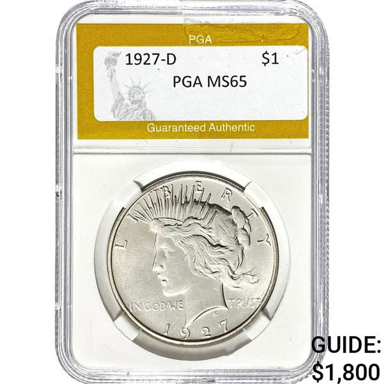 1927-D Peace Dollar PGA MS65 (1 of 2)
