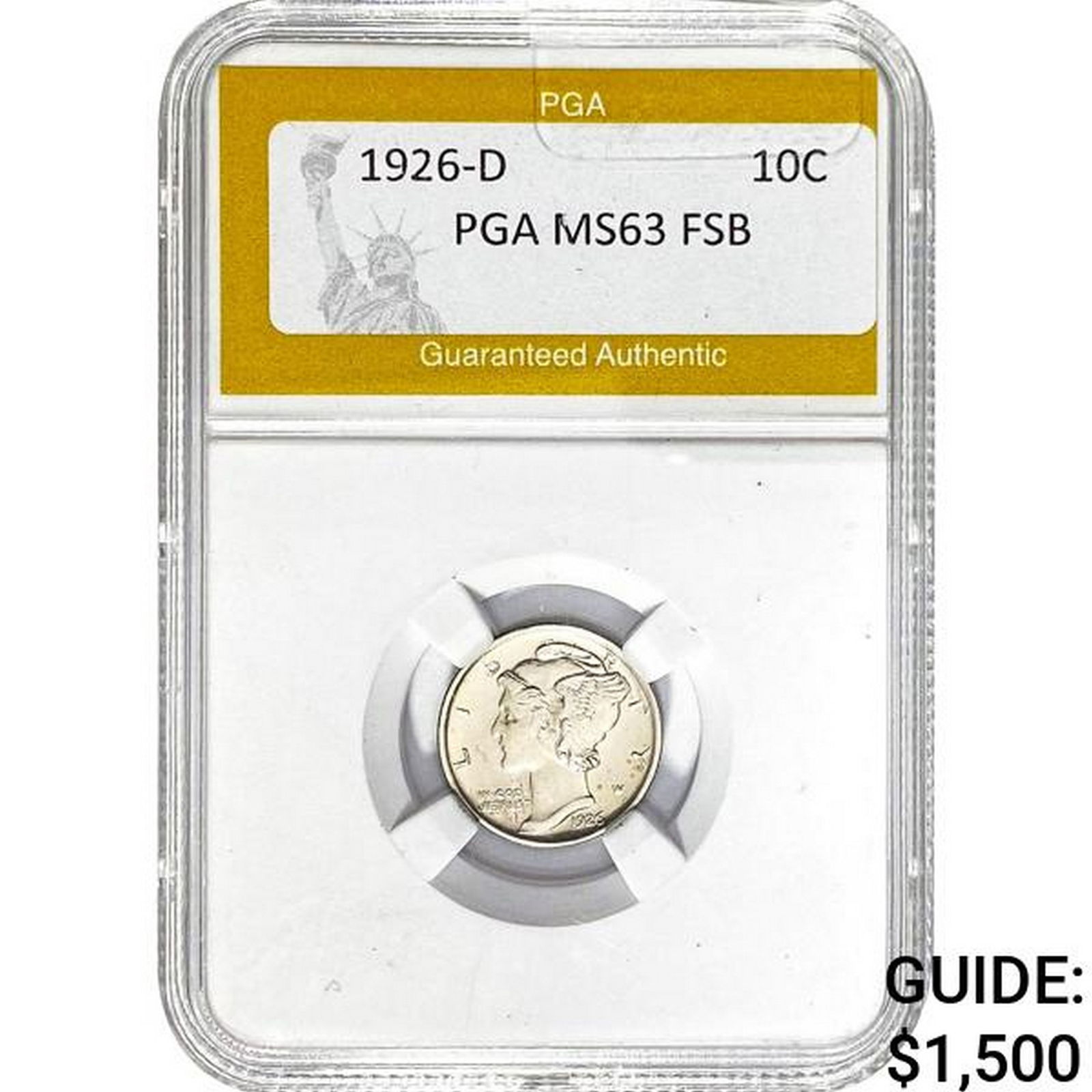 1926-D Mercury Dime PGA MS63 FSB (1 of 2)