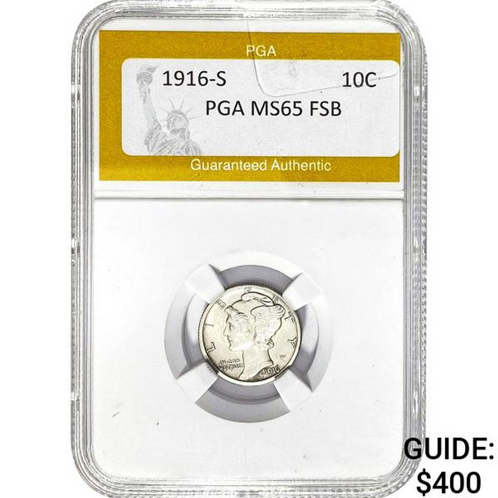 1916-S Mercury Dime PGA MS65 FSB (1 of 2)