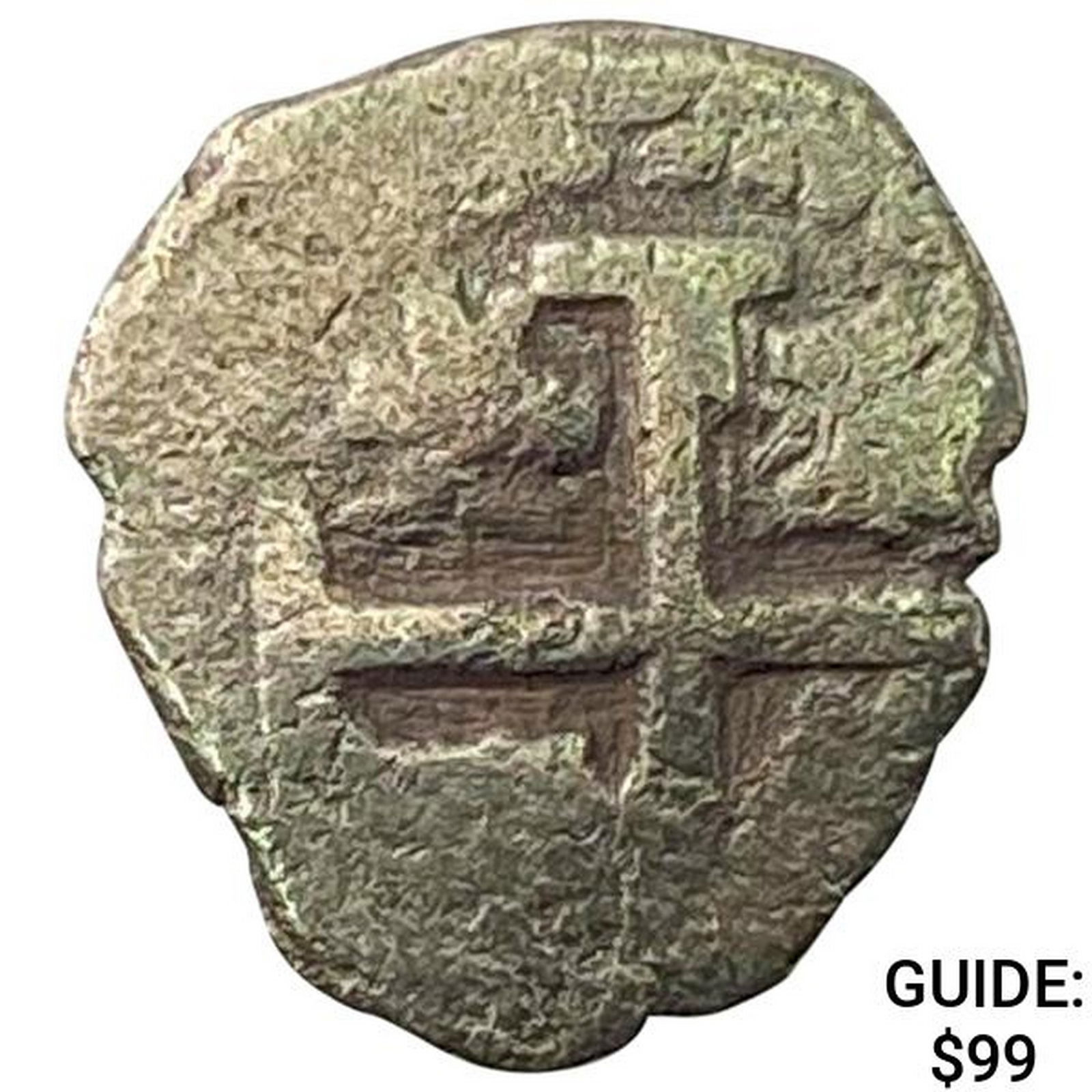 1500s-1600s Spanish Empire Silver 1/2 Reales Cob NEARLY UNCIRCULATED (1 of 2)